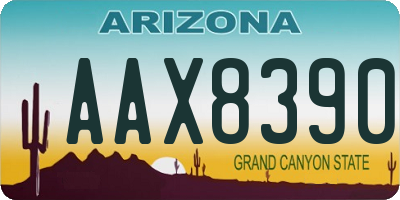 AZ license plate AAX8390