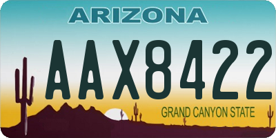 AZ license plate AAX8422