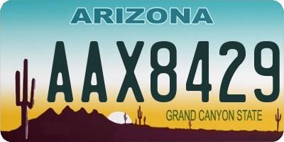 AZ license plate AAX8429
