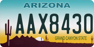 AZ license plate AAX8430