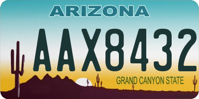 AZ license plate AAX8432