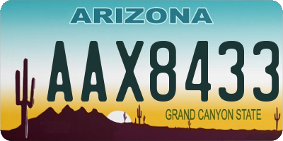 AZ license plate AAX8433