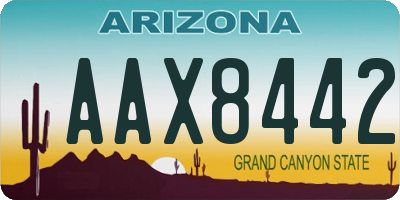 AZ license plate AAX8442