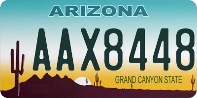 AZ license plate AAX8448