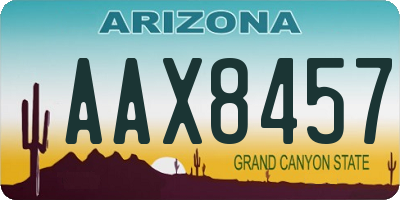 AZ license plate AAX8457