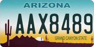 AZ license plate AAX8489
