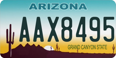 AZ license plate AAX8495