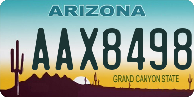 AZ license plate AAX8498