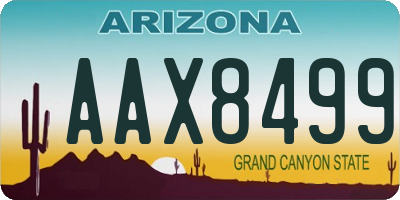 AZ license plate AAX8499