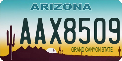 AZ license plate AAX8509