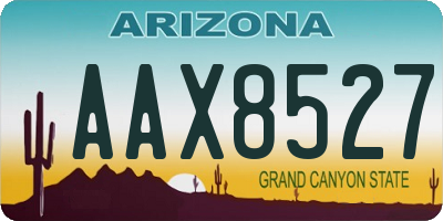 AZ license plate AAX8527