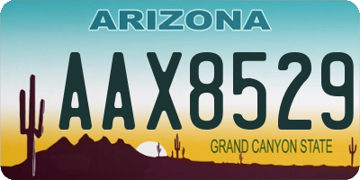 AZ license plate AAX8529