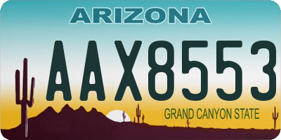 AZ license plate AAX8553