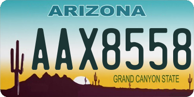 AZ license plate AAX8558
