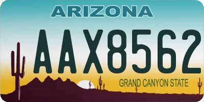 AZ license plate AAX8562
