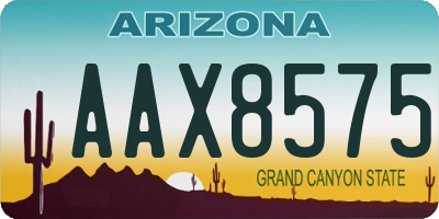 AZ license plate AAX8575
