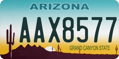AZ license plate AAX8577