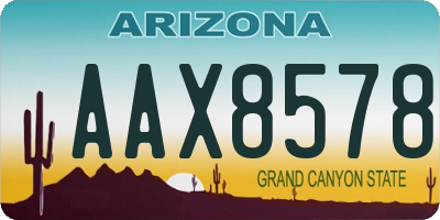 AZ license plate AAX8578