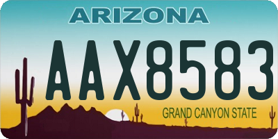 AZ license plate AAX8583
