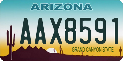 AZ license plate AAX8591
