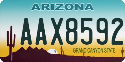 AZ license plate AAX8592