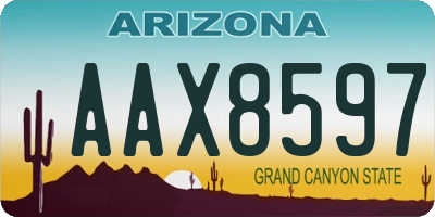 AZ license plate AAX8597