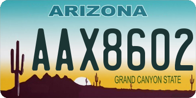 AZ license plate AAX8602