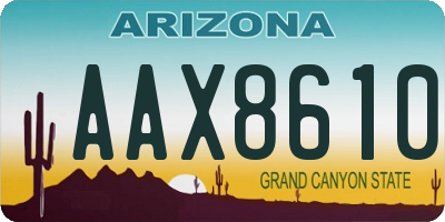 AZ license plate AAX8610