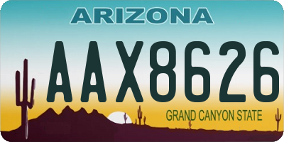 AZ license plate AAX8626