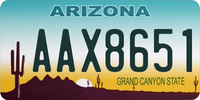 AZ license plate AAX8651