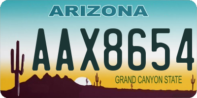 AZ license plate AAX8654