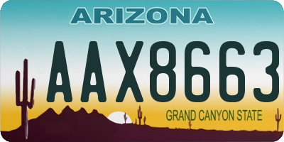 AZ license plate AAX8663