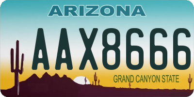 AZ license plate AAX8666