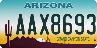 AZ license plate AAX8693