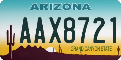 AZ license plate AAX8721