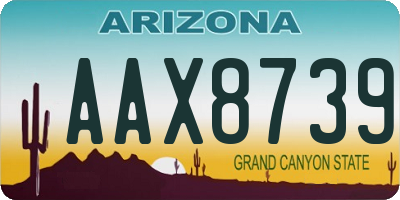 AZ license plate AAX8739