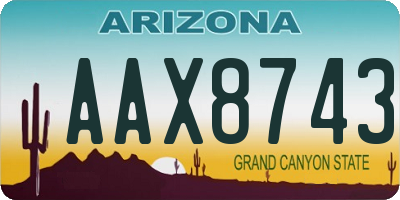 AZ license plate AAX8743