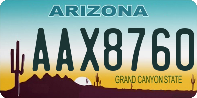 AZ license plate AAX8760