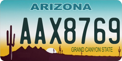 AZ license plate AAX8769