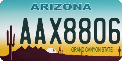 AZ license plate AAX8806
