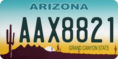 AZ license plate AAX8821