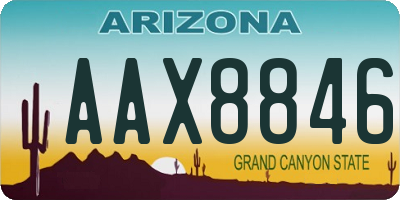 AZ license plate AAX8846