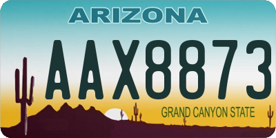 AZ license plate AAX8873