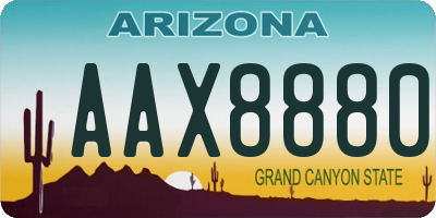 AZ license plate AAX8880