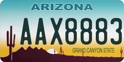 AZ license plate AAX8883