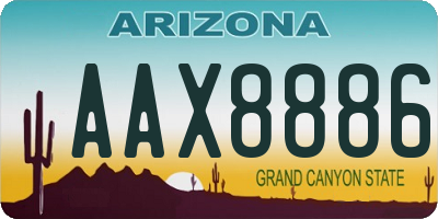 AZ license plate AAX8886