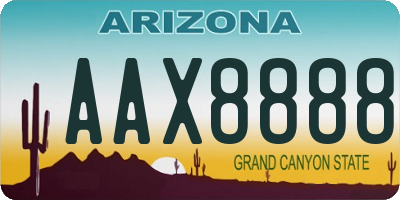 AZ license plate AAX8888