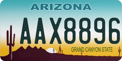 AZ license plate AAX8896