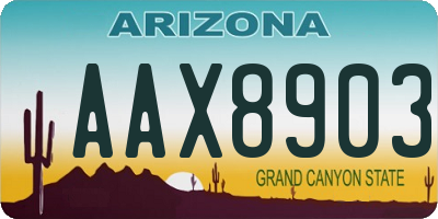 AZ license plate AAX8903