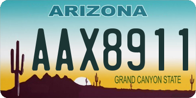 AZ license plate AAX8911